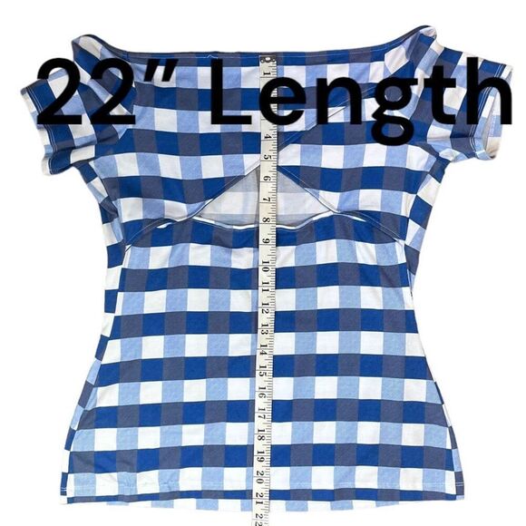 Guess Gingham Cut Out Top Sz L - Picture 9 of 9